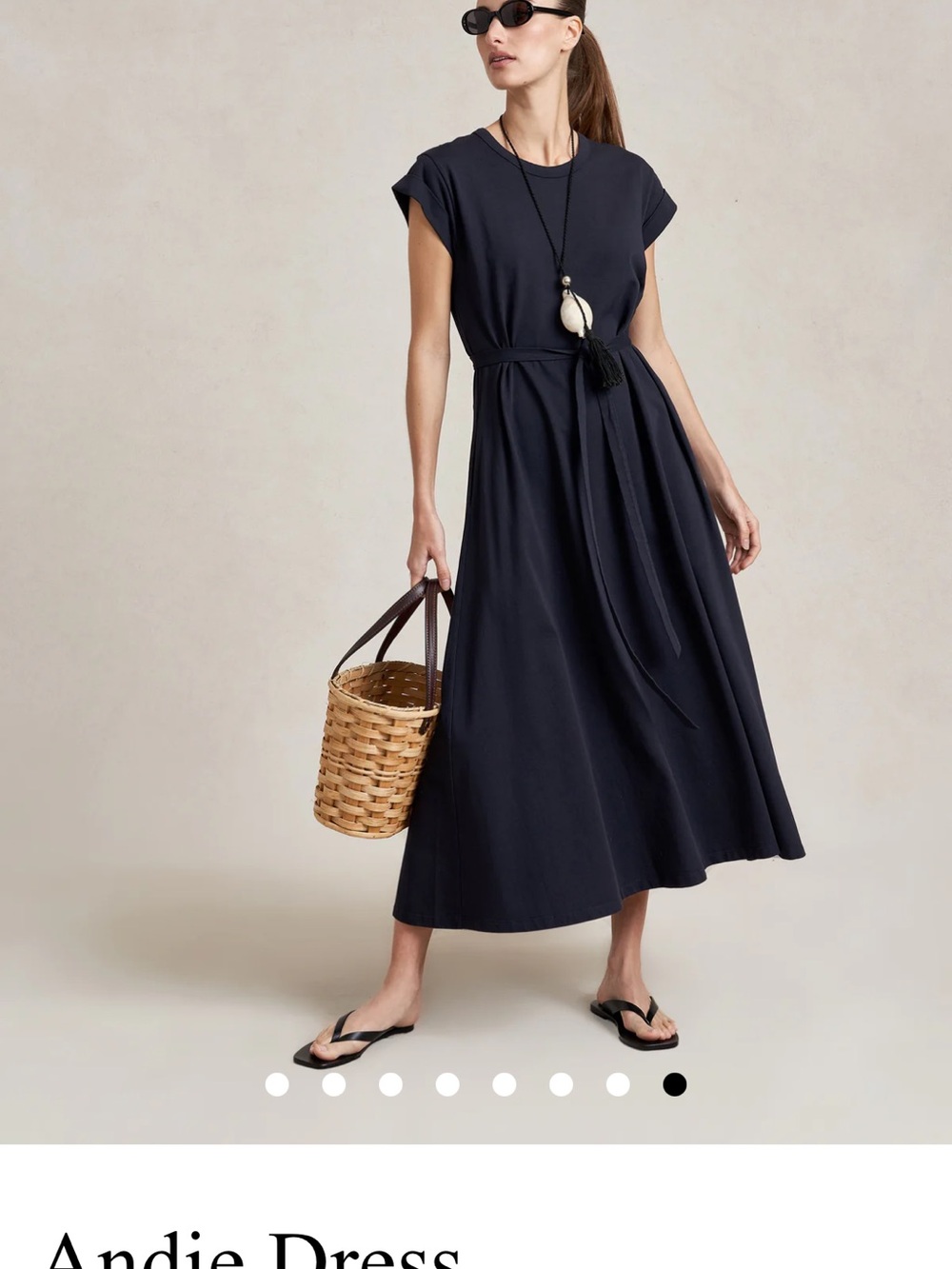 La Ligne Andie t-shirt 100% Cotton Dress - Navy